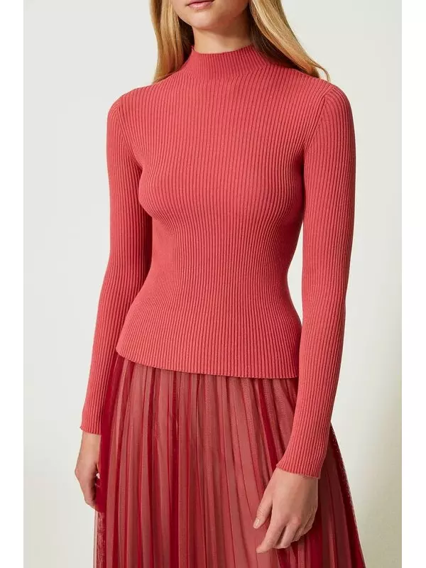 Однотонная водолазка в рубчик TWINSET