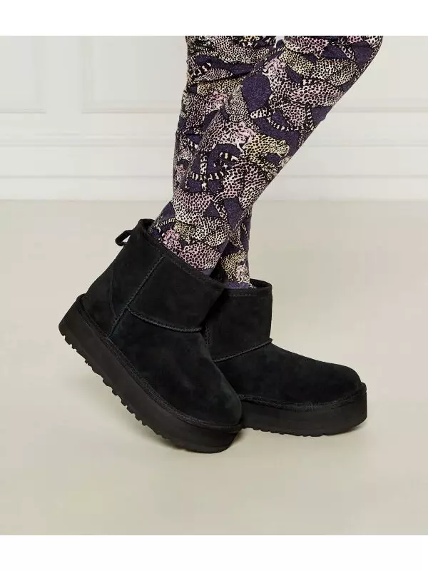 Угги детские Ugg с добавлением шерсти на толстой подошве, черный