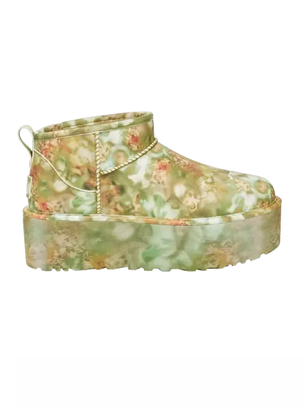 Мужские угги UGG Collina Strada x Classic Ultra Mini на платформе с цветочным принтом, мультиколор