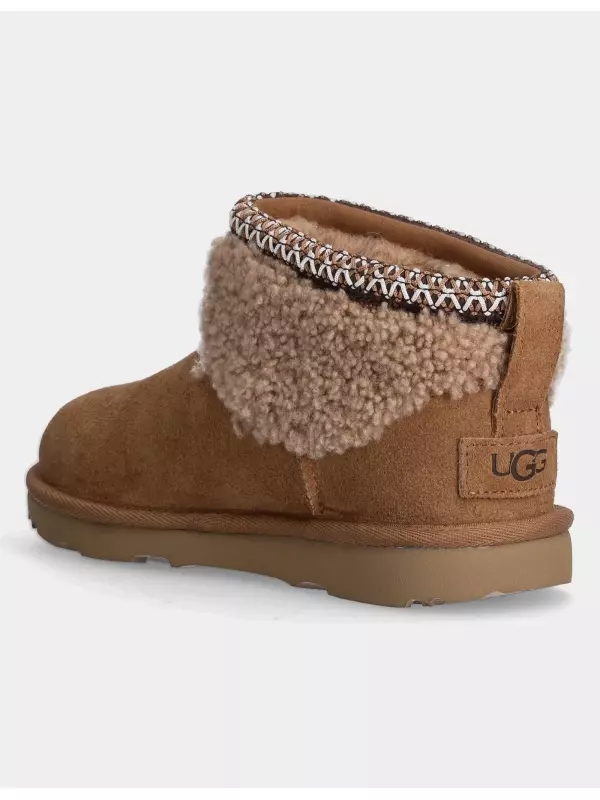 Зимние замшевые угги для мальчиков KIDS CLASSIC ULTRA MINI MAXI CURLY Ugg, коричневый