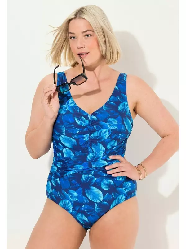 Купальник LEAF PRINT Ulla Popken, темно-синий