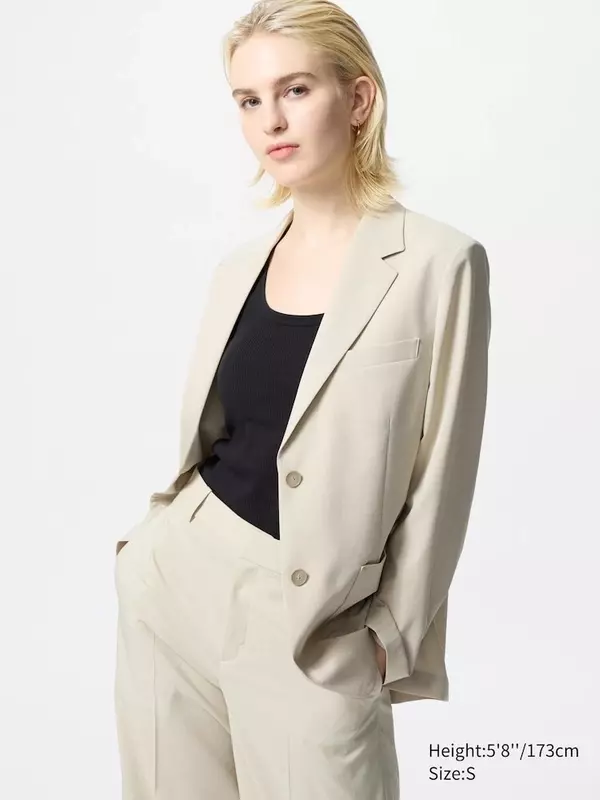 Пиджак airsense relaxed Uniqlo, бежевый