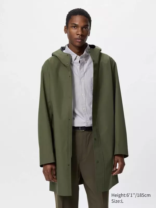 Плащ blocktech Uniqlo, 56 оливковый