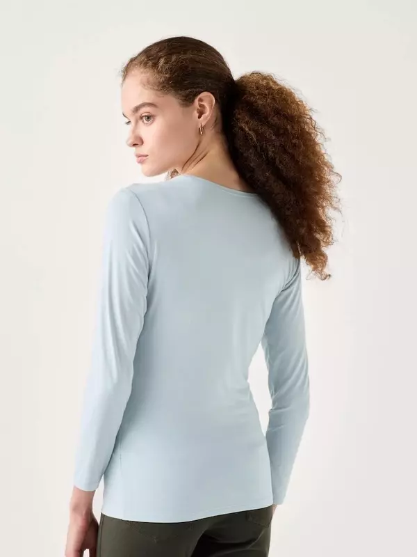 Футболка с круглым вырезом heattech Uniqlo, белый