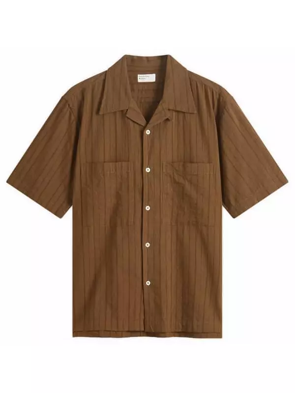 Рубашка для кемпинга Dobby в полоску Universal Works, коричневый