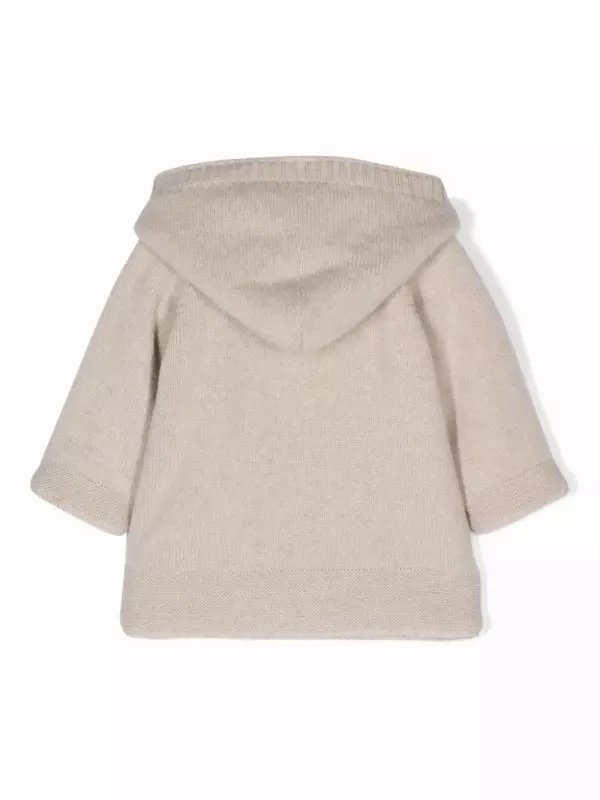 Двубортная куртка с капюшоном Versace Kids, нейтральный