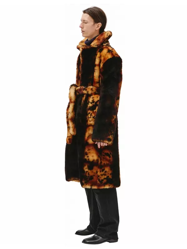 Шуба из овчины с поясом