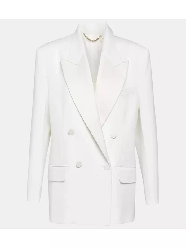 Двубортный пиджак Victoria Beckham, белый
