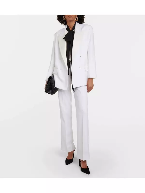 Двубортный пиджак Victoria Beckham, белый