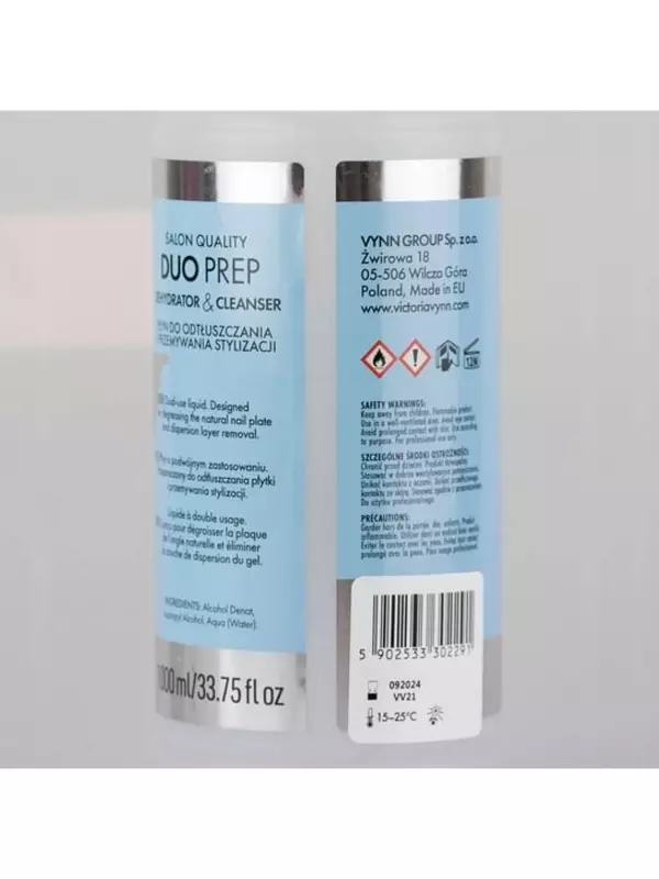 Дегидратор и очищающее средство 1000мл для обезжиривания ногтей и мытья укладки Victoria Vynn Pure Duo Prep