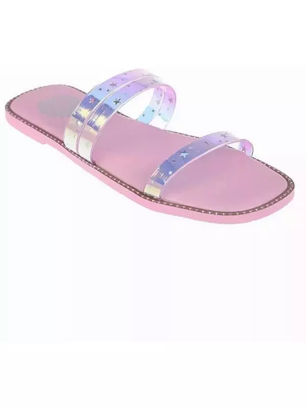 Модные сандалии для больших девочек с ремешками из ПВХ со звездами Сандалии из ПВХ Vince Camuto, розовый