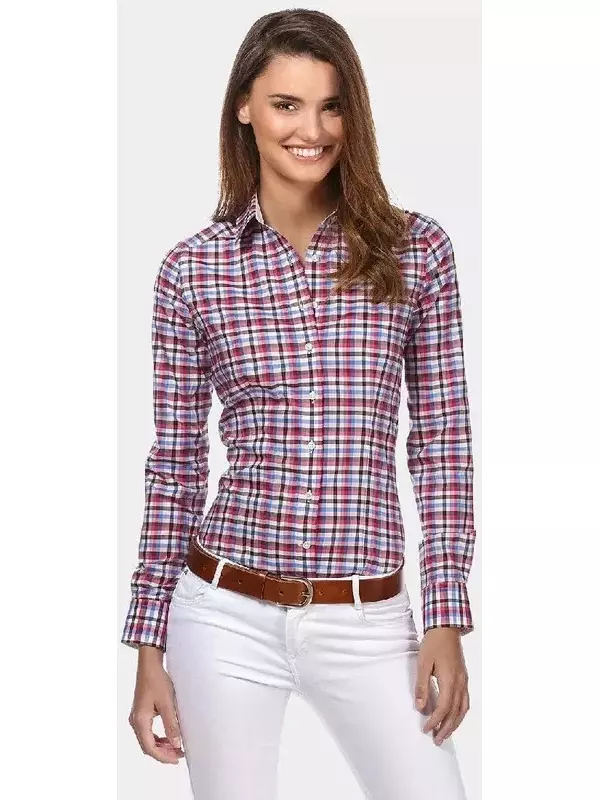 Блуза Vincenzo Boretti leicht tailliert, цвет weinrot