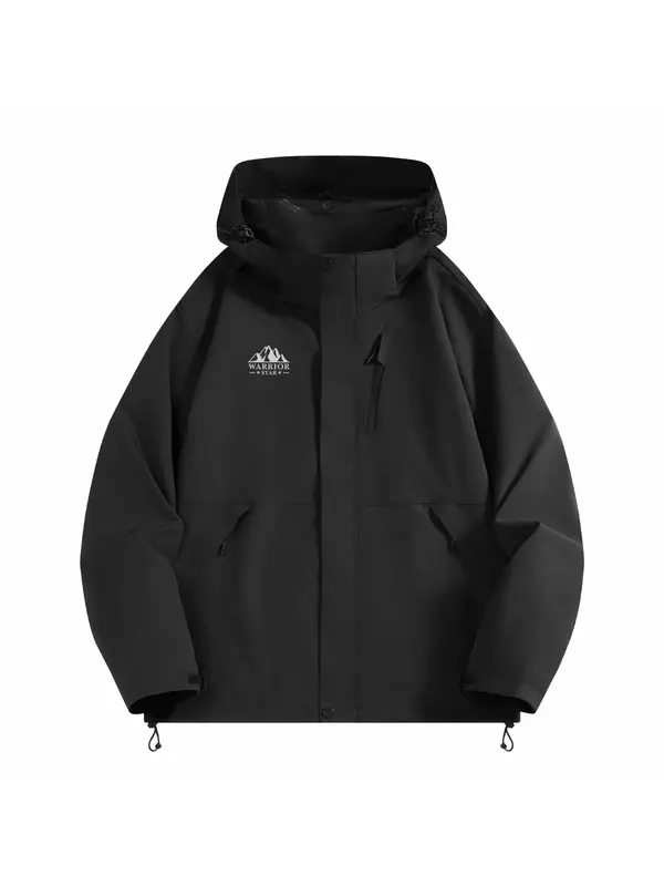 Ветровка Warrior с защитой от ветра и воды Унисекс, черный (3 в 1, подкладка из полярного флиса)
