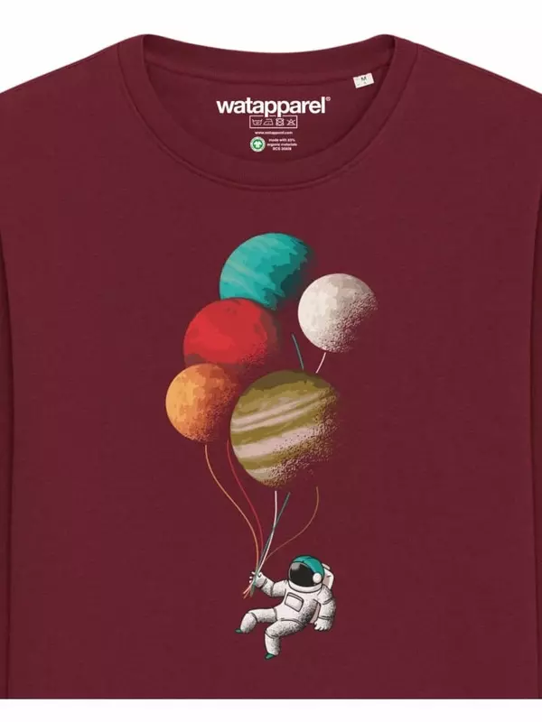 Толстовка wat? Apparel Balloon Spaceman, цвет weinrot