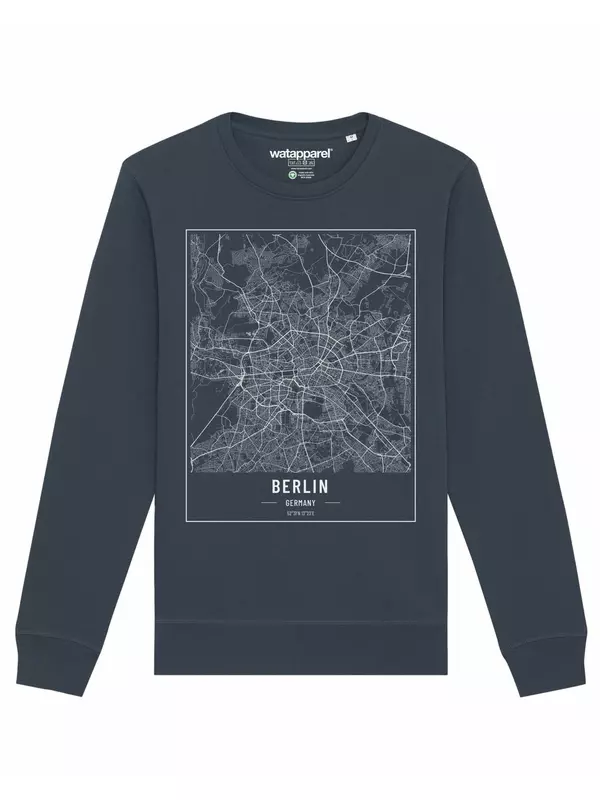 Свитер Watapparel Sweatshirt City maps Berlin Landkarte, антрацит