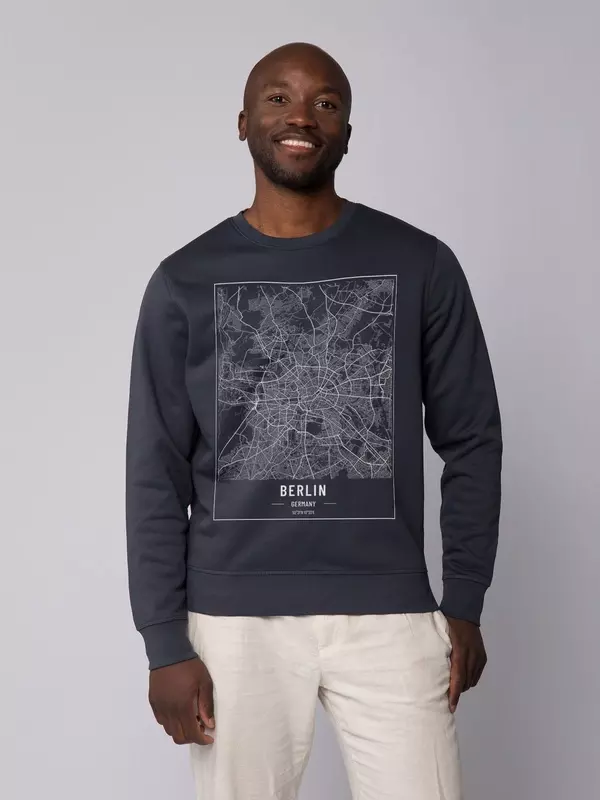 Свитер Watapparel Sweatshirt City maps Berlin Landkarte, антрацит