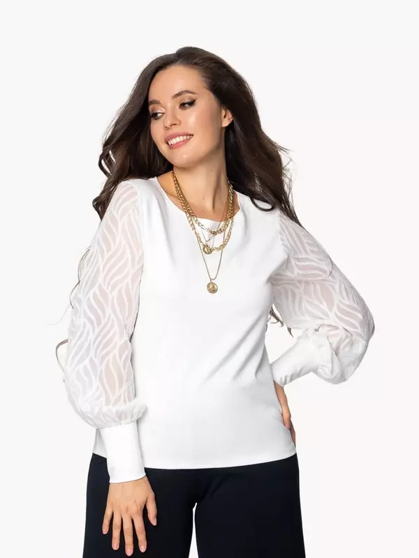 Блуза With street, размер 54, молочный