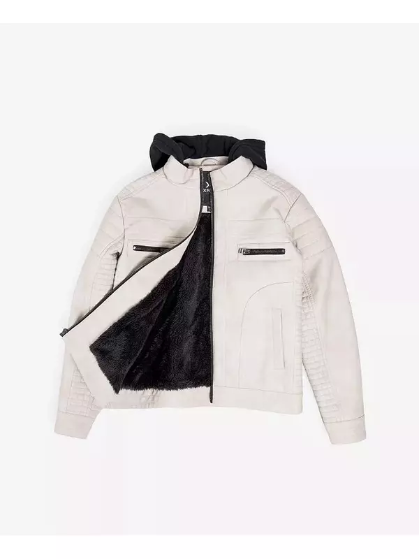 Куртка из искусственной кожи на подкладке для мальчиков с отстегивающимся капюшоном X RAY, коричневый/бежевый