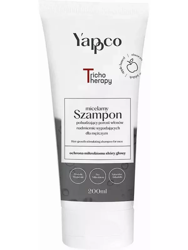 Yappco, Регенерирующий мицеллярный гель для душа и шампунь 2в1 для мужчин, 200мл