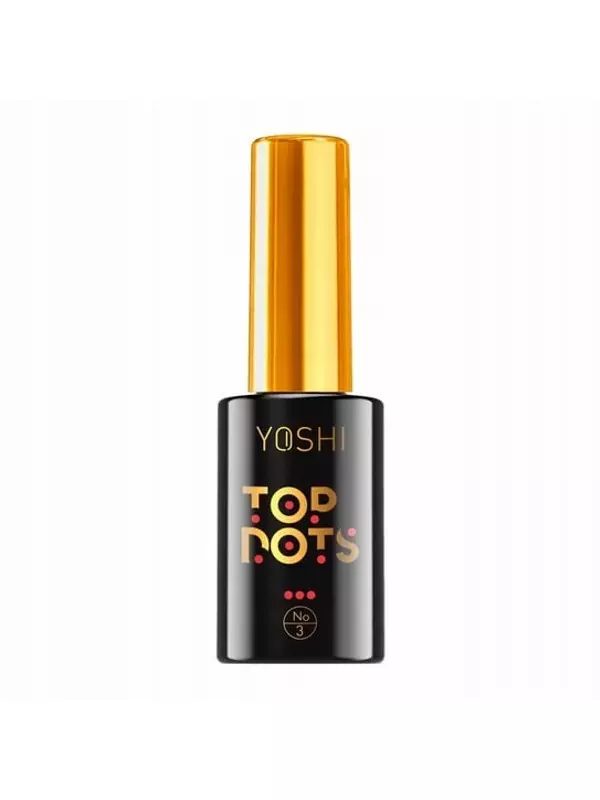 Полупрозрачный топ с черными и белыми частицами для гибридного лака для ногтей, 10 мл Yoshi, Top Dots No 3