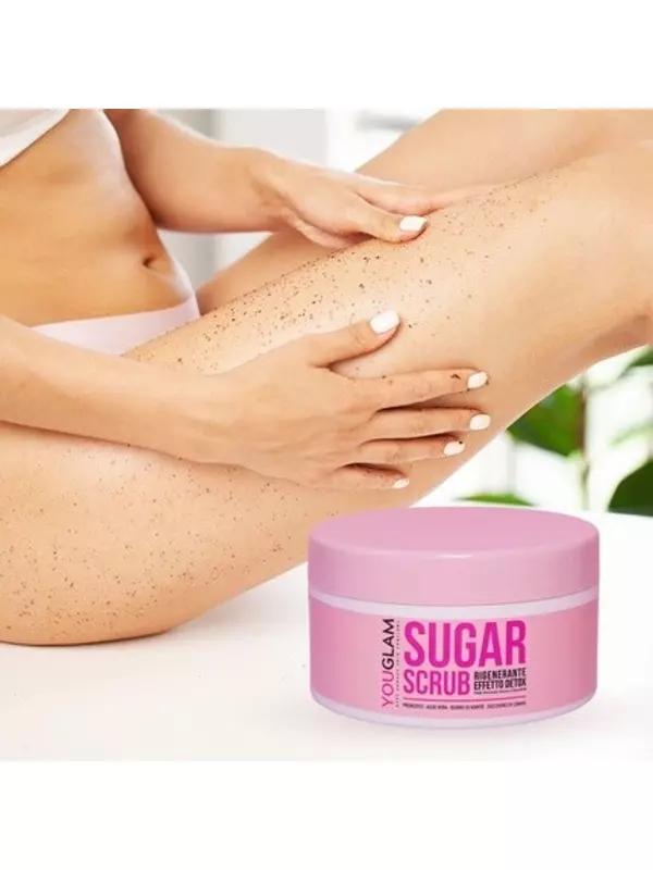 Сахарный скраб для тела с коричневым сахаром и пребиотиками 200 мл Youglma