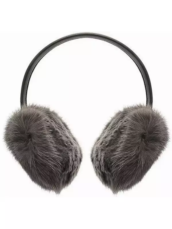Меховые наушники из норки и кролика Yves Salomon