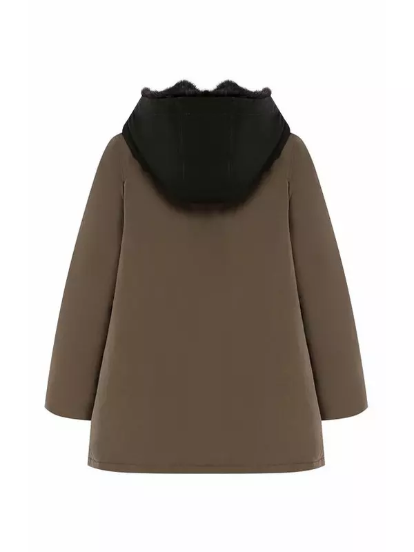 Шерстяная парка с меховой отделкой Yves Salomon Enfant