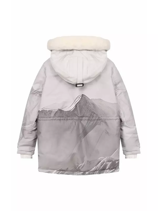 Пуховик с отделкой из кролика Yves Salomon Enfant