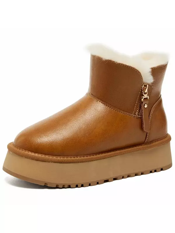 ZGR Теплые утепленные короткие зимние сапоги для женщин Ginger Yellow, цвет Ginger Yellow